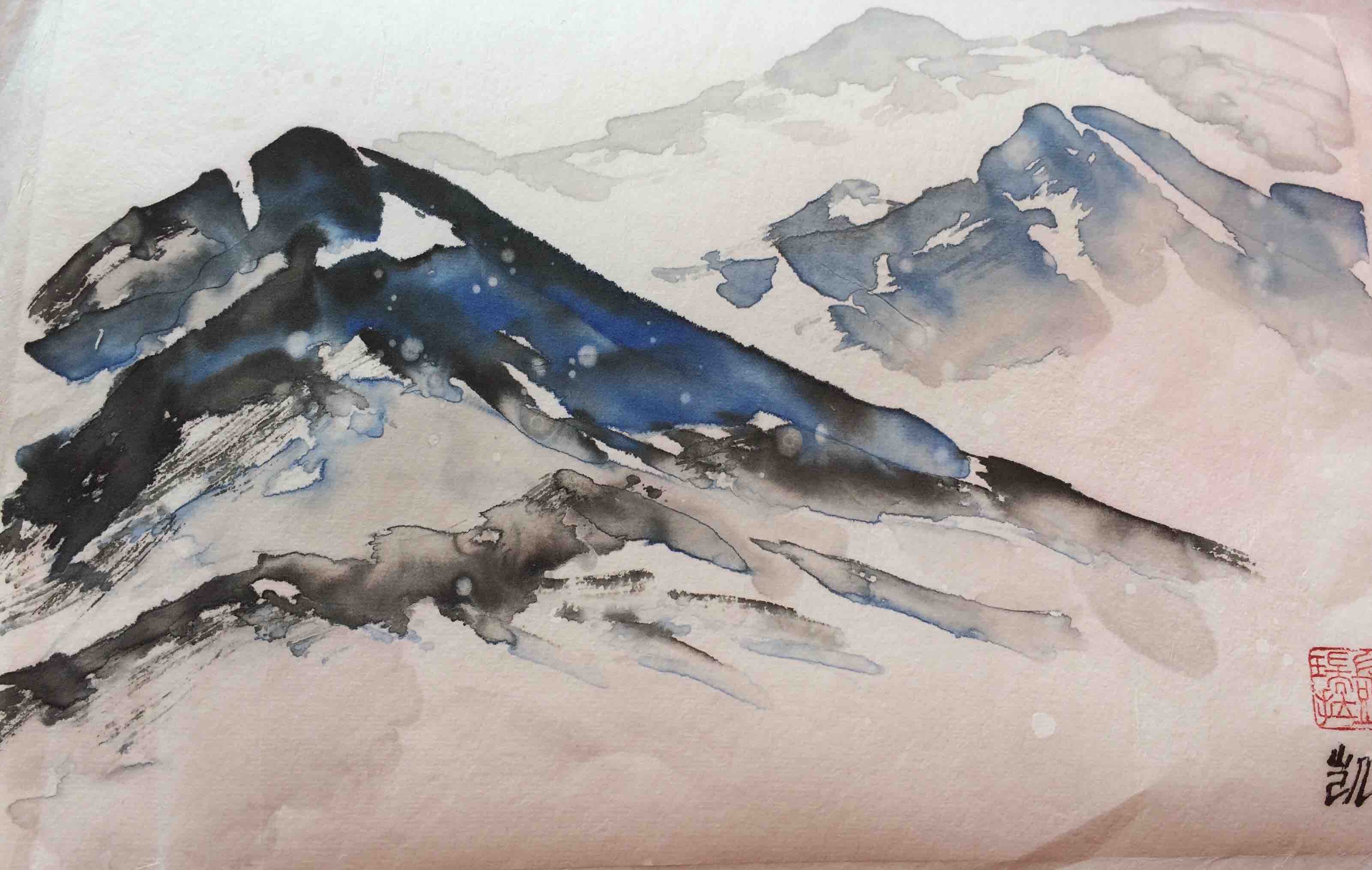 Blaue Schneeberge